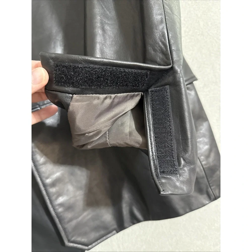 Vtg Mens Leather Coat Banana Republic Black L  Jacket Blazer Rockabilly Y2K Soft